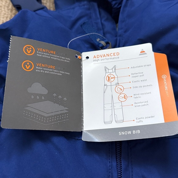 NWT C9 Champion Snow Bib Pants Kids 3T Navy Insulated Front Zip Warm Winter - Picture 6 of 6